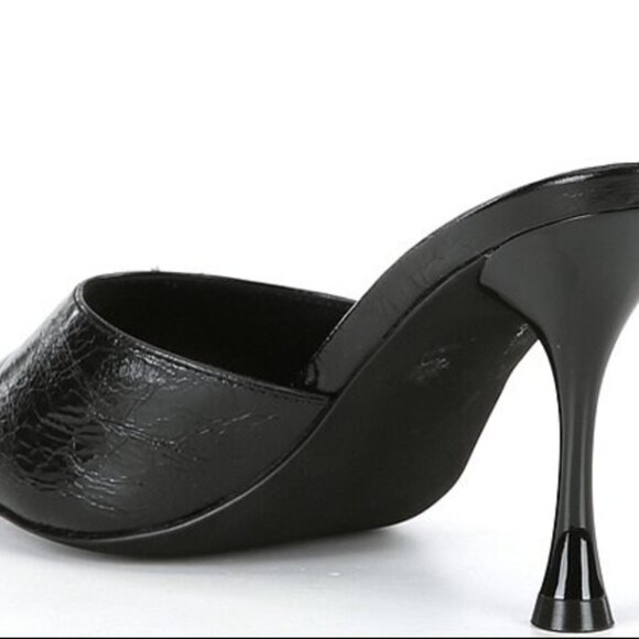 NWOT Jeffrey Campbell Agent Crinkle Patent Leather Peep Toe Mule 5.5 MSRP $155 - Picture 3 of 15